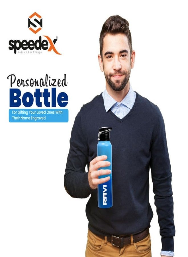 سبيديكس زجاجة مياه سبيدكس من الفولاذ المقاوم للصدأ سعة 1 لتر للأطفال، بنين وبنات، مثالية للنادي الرياضي، والرياضة، والاستخدام في الثلاجة، والمدرسة، والمكتب - 1000 مل، لون أزرق، غطاء قلاب - Image 5